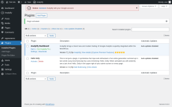 Page screenshot: Plugins ‹ Test site — WordPress