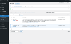 Page screenshot: Plugins &lsaquo; Test site &mdash; WordPress