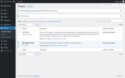 Page screenshot: Plugins &lsaquo; Test site &mdash; WordPress