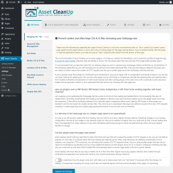 Page screenshot: Settings  → Asset CleanUp