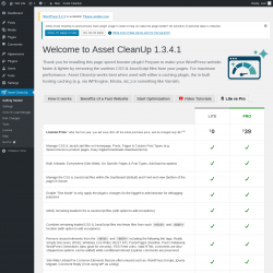 Page screenshot: Asset CleanUp →  Lite vs Pro