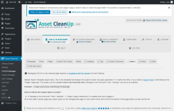 Page screenshot: Asset CleanUp &rarr; CSS/JS Manager &rarr;  Search