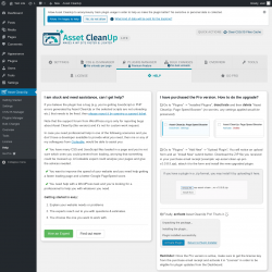 Page screenshot: Asset CleanUp &rarr; Help