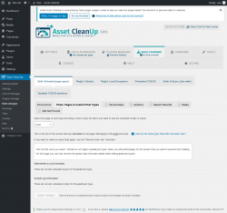 Page screenshot: Asset CleanUp &rarr; Bulk Changes &rarr; Posts, Pages & Custom Post Types