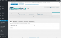 Page screenshot: Asset CleanUp &rarr; Tools