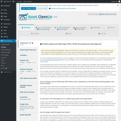 Page screenshot: Settings &rarr; Asset CleanUp