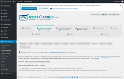 Page screenshot: Asset CleanUp &rarr; CSS/JS Manager &rarr;  Search