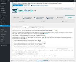 Page screenshot: Asset CleanUp &rarr; Tools &rarr; Storage Info