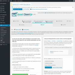 Page screenshot: Asset CleanUp &rarr; Help