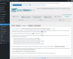 Page screenshot: Asset CleanUp &rarr; Tools &rarr; Storage Info