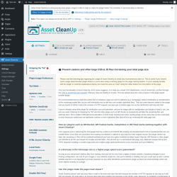 Page screenshot: Settings &rarr; Asset CleanUp