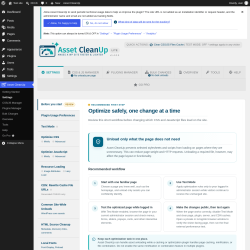 Page screenshot: Settings &rarr; Asset CleanUp