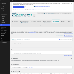 Page screenshot: Asset CleanUp &rarr; Overview