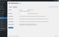 Page screenshot: Settings → WP Attachments