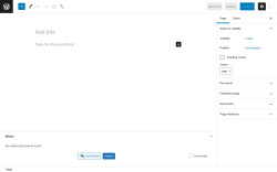 Page screenshot: Add New Page ‹ Test site — WordPress
