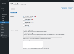 Page screenshot: Settings → WP Attachments → Appearance