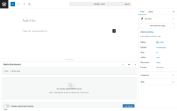 Page screenshot: Add Post ‹ Test site — WordPress