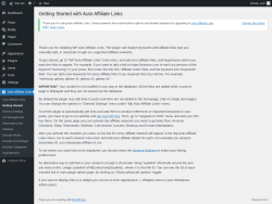 Page screenshot: Auto Affiliate Links → Getting Started