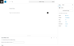 Page screenshot: Add Page &lsaquo; Test site &mdash; WordPress