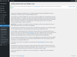 Page screenshot: Auto Affiliate Links &rarr; Getting Started