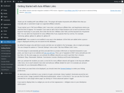 Page screenshot: Auto Affiliate Links &rarr; Getting Started