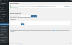 Page screenshot: Auto Affiliate Links &rarr; Exclude Words