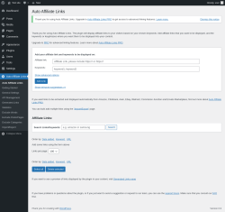 Page screenshot: Auto Affiliate Links