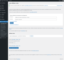 Page screenshot: Auto Affiliate Links