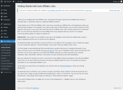 Page screenshot: Auto Affiliate Links &rarr; Getting Started