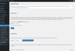Page screenshot: Auto Affiliate Links &rarr; Import/Export