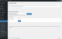 Page screenshot: Auto Affiliate Links &rarr; Exclude Words