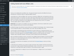 Page screenshot: Auto Affiliate Links &rarr; Getting Started