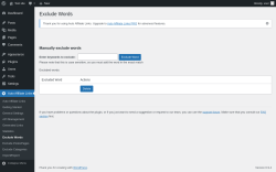 Page screenshot: Auto Affiliate Links &rarr; Exclude Words