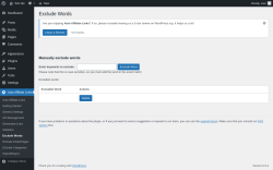 Page screenshot: Auto Affiliate Links &rarr; Exclude Words