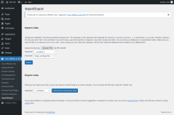 Page screenshot: Auto Affiliate Links &rarr; Import/Export