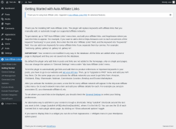 Page screenshot: Auto Affiliate Links &rarr; Getting Started