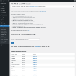 Page screenshot: Auto Affiliate Links &rarr; API Management