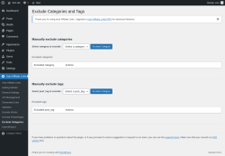 Page screenshot: Auto Affiliate Links &rarr; Exclude Categories