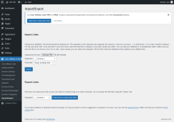 Page screenshot: Auto Affiliate Links &rarr; Import/Export