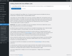 Page screenshot: Auto Affiliate Links &rarr; Getting Started