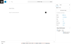 Page screenshot: Add Page &lsaquo; Test site &mdash; WordPress