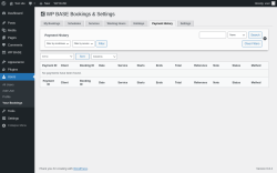 Page screenshot: Users → Your Bookings → Payment History