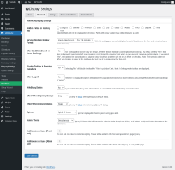 Page screenshot: WP BASE → Display Settings → Advanced