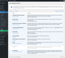 Page screenshot: WP BASE → Addons