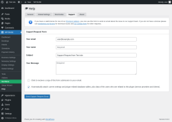 Page screenshot: WP BASE → Help → Support