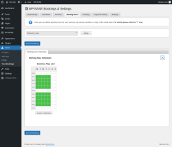Page screenshot: Users → Your Bookings → Working Hours