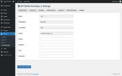 Page screenshot: Users → Your Bookings → Settings