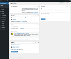 Page screenshot: Dashboard ‹ Test site — WordPress
