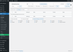 Page screenshot: WP BASE → Bookings