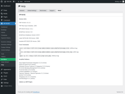Page screenshot: WP BASE → Help → About